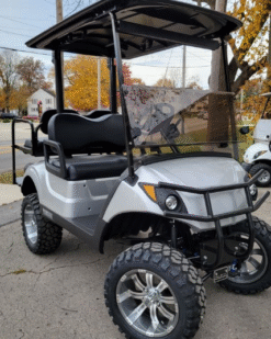 Buy 2017 Yamaha Drive2 Lifted Used Gas Golf Cart — Fully Restored — Silver — Export & Nationwide Delivery Available