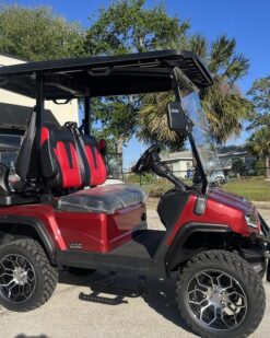 2025 Evolution D5-Maverick 2+2 Golf Cart Red | Luxury 4-Seater Street Legal Lithium Electric Cart