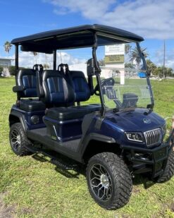 2025 Evolution D5-Maverick 4 Blue Golf Cart | Luxury 4-Seater Street Legal Lithium Electric Cart