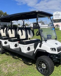 Street Legal 2025 Evolution D5-Maverick 6 Plus Texas White Golf Cart | 6-Seater Luxury Lithium Electric Vehicle