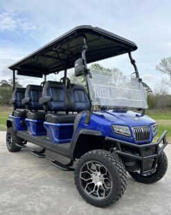 Buy 2024 Evolution D5 Maverick 6 Gray Forward Facing 6 Passenger Electric Golf Cart — Extended Range — Fully Loaded Lifted Street Legal with Export Options