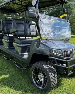 Buy 2024 Evolution D5 Maverick 6 Gray Forward Facing 6 Passenger Lifted Electric Used Golf Cart — Extended Range Lithium — Street Legal & Export Ready